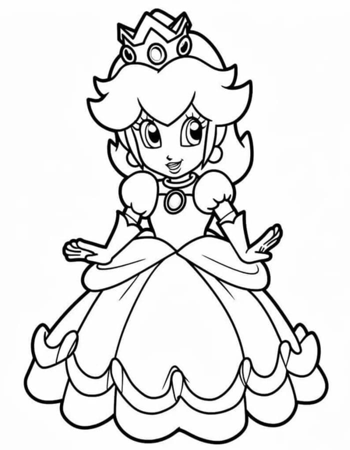 Zeichne Prinzessin Daisy kostenlos druckbare schlicht