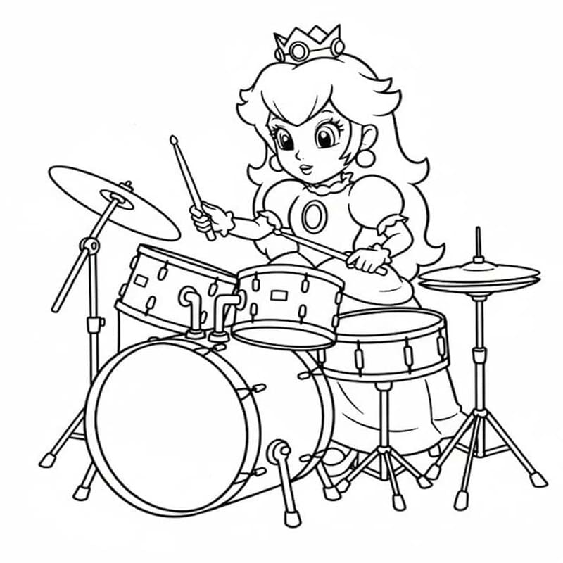 Zeichne Prinzessin Daisy kostenlos schlicht