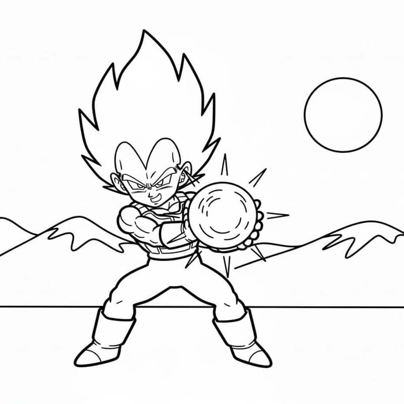 Zeichne Vegeta druckbare basisch