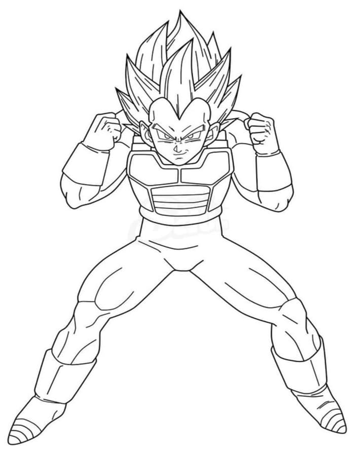 Zeichne Vegeta druckbare schlicht