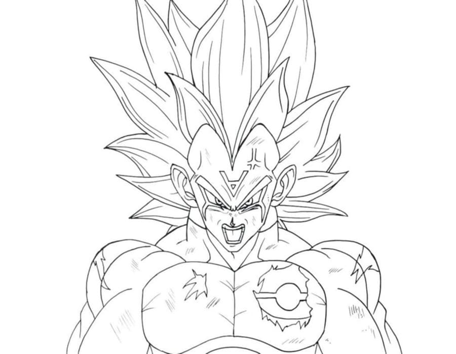Zeichne Vegeta für Kinder