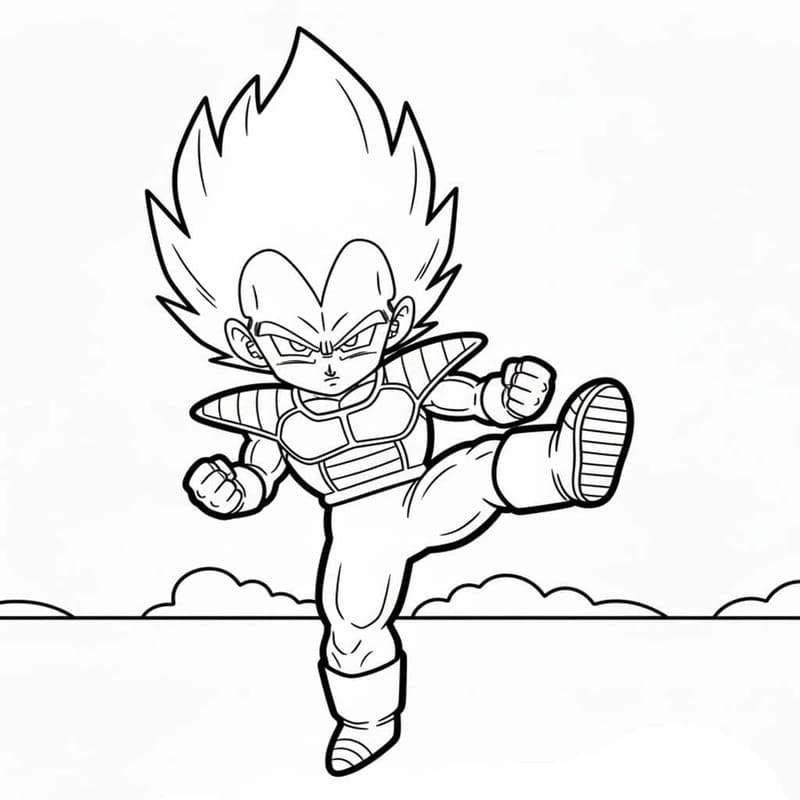 Zeichne Vegeta kostenlos druckbare einfach