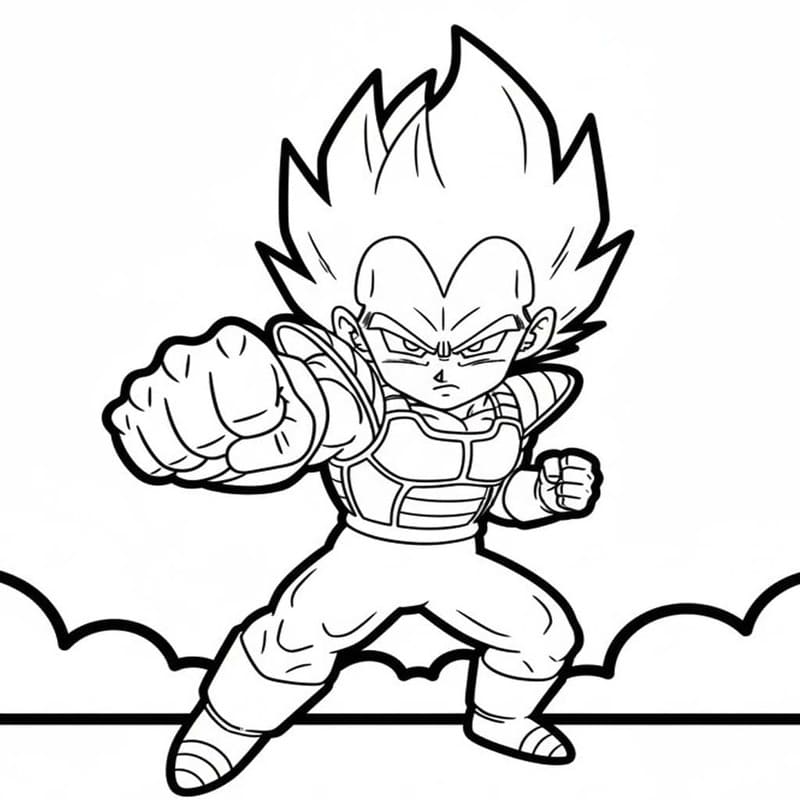 Zeichne Vegeta kostenlos einfach