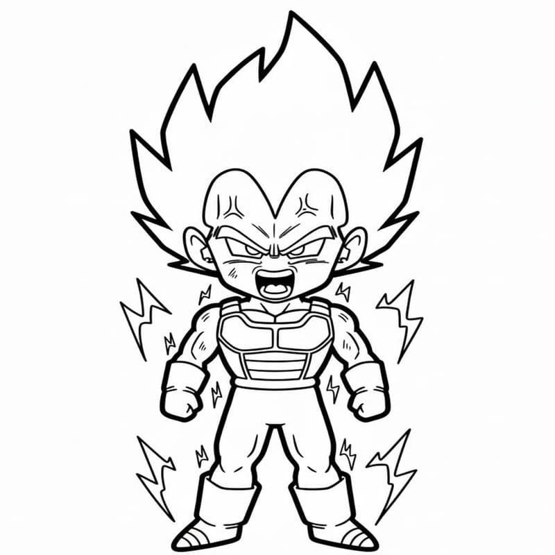 Zeichne Vegeta kostenlos für Kinder
