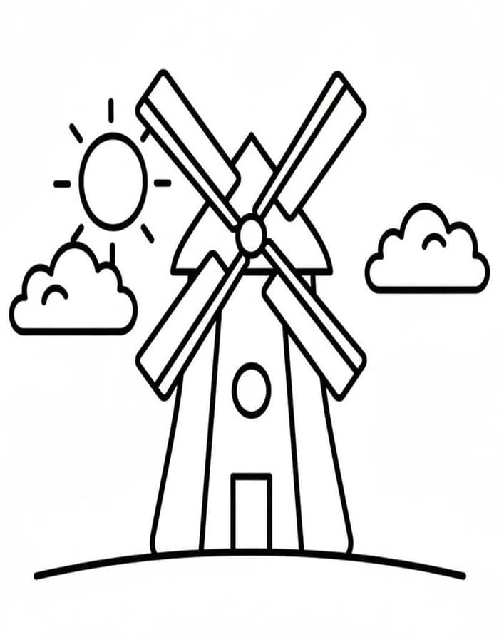 Zeichne Windmühle