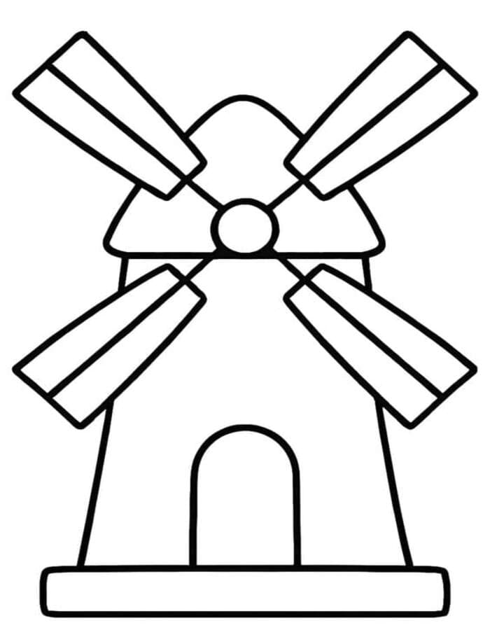 Zeichne Windmühle druckbare