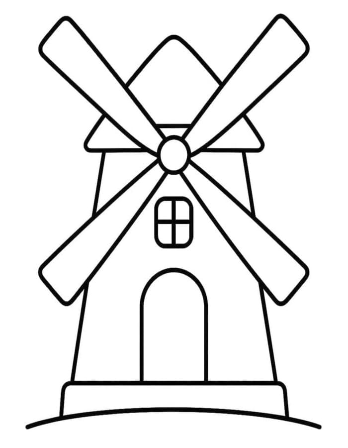Zeichne Windmühle druckbare für Kinder