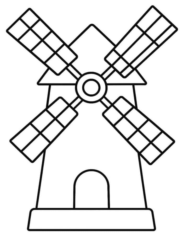 Zeichne Windmühle kostenlos