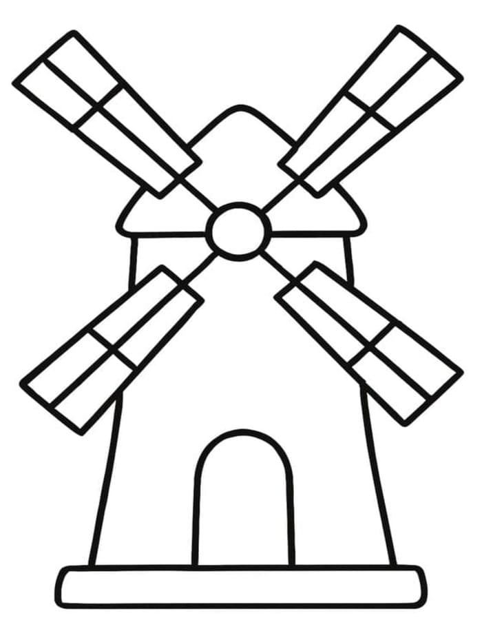Zeichne Windmühle kostenlos druckbare schlicht