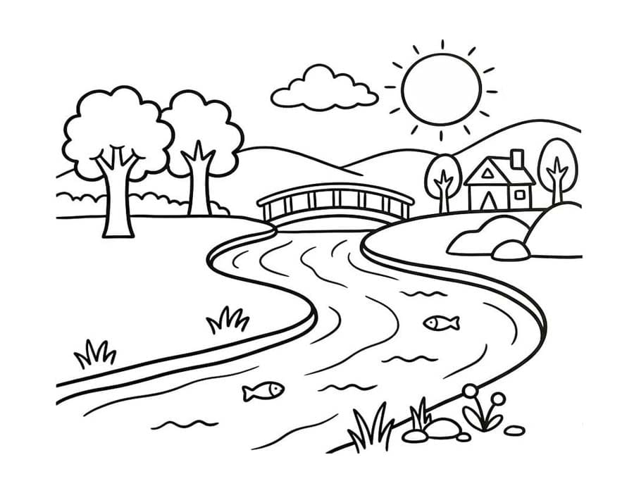 Fluss druckbare für Kinder