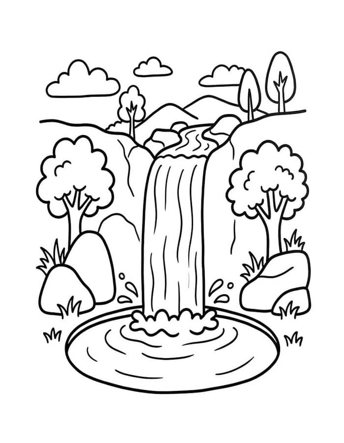 Wasserfall druckbare schlicht