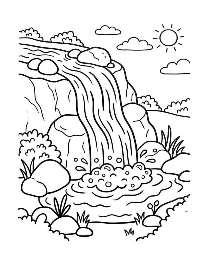 Wasserfall kostenlos druckbare schlicht