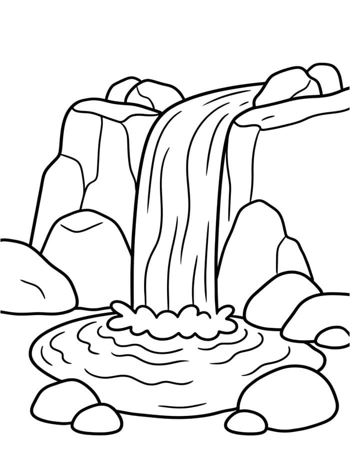 Wasserfall zum Ausdrucken für Kinder
