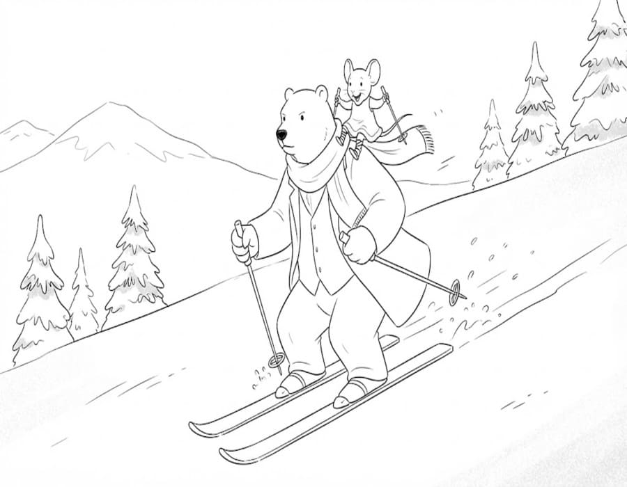 Zeichne Ernest und Celestine druckbare einfach