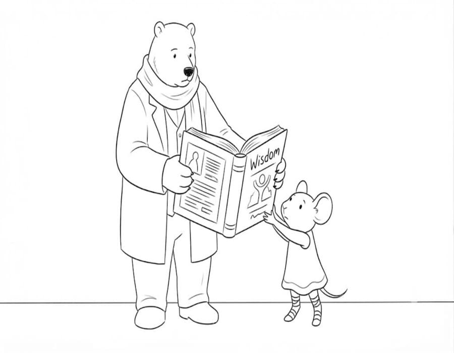 Zeichne Ernest und Celestine druckbare schlicht