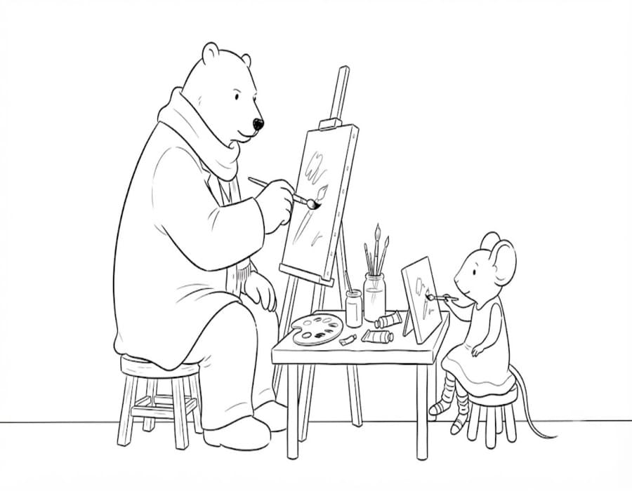 Zeichne Ernest und Celestine einfach