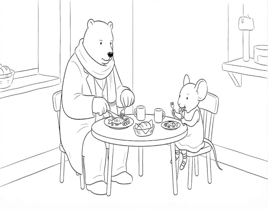 Zeichne Ernest und Celestine kostenlos einfach