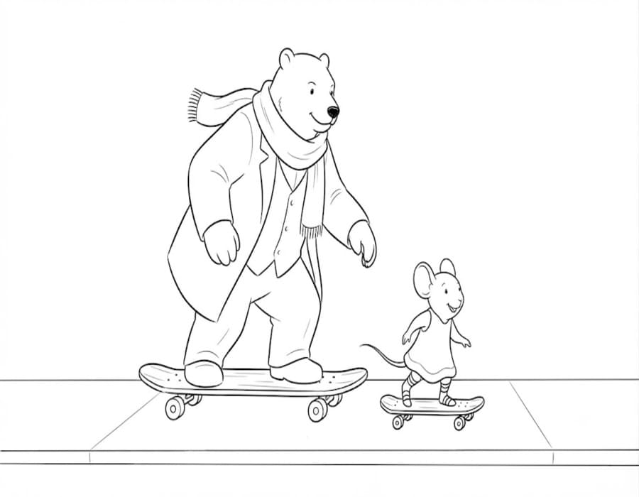 Zeichne Ernest und Celestine zum Ausdrucken für Kinder