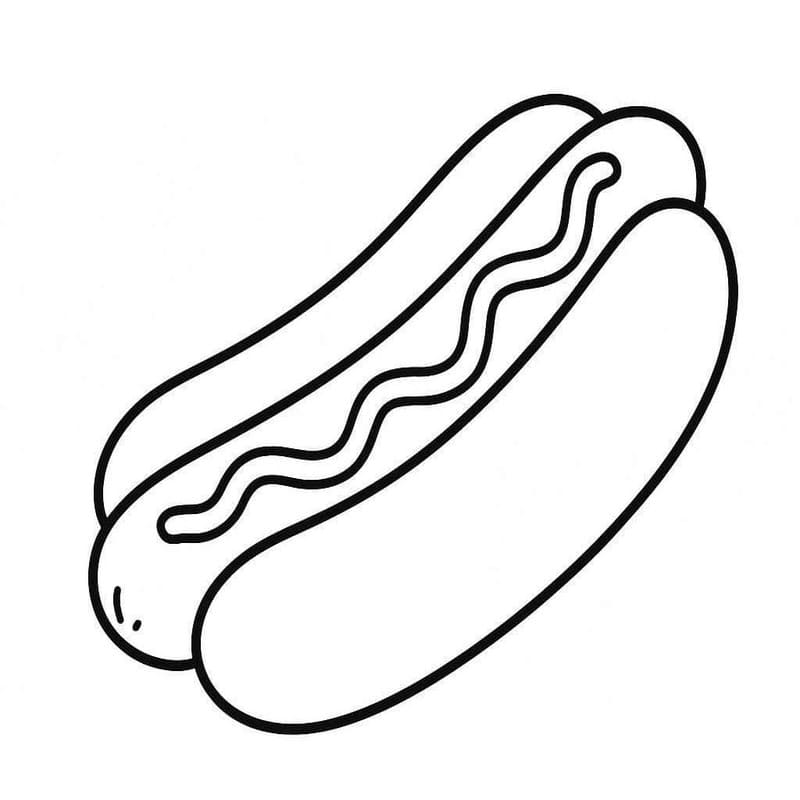 Zeichne Hotdog druckbare
