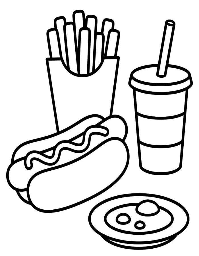 Zeichne Hotdog druckbare basisch