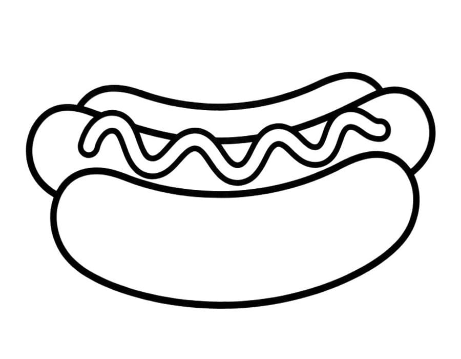 Zeichne Hotdog druckbare einfach