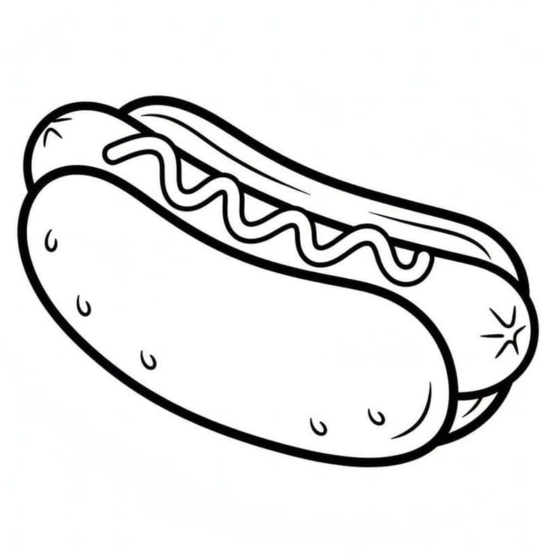 Zeichne Hotdog kostenlos basisch