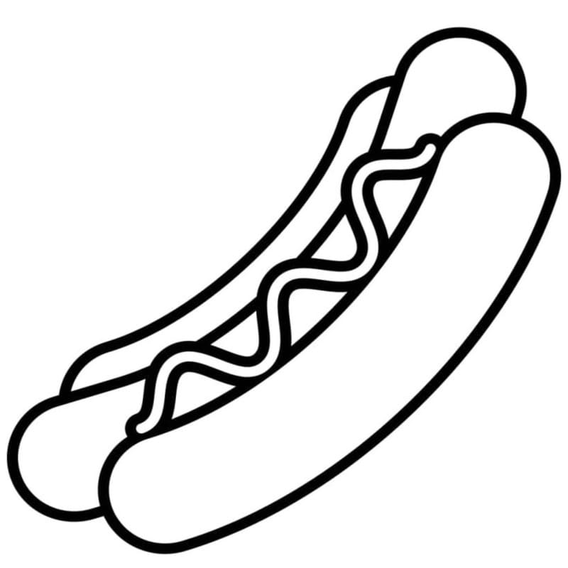 Zeichne Hotdog kostenlos druckbare