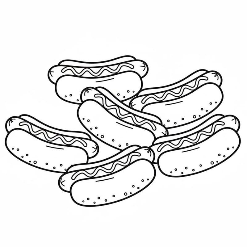 Zeichne Hotdog kostenlos druckbare einfach