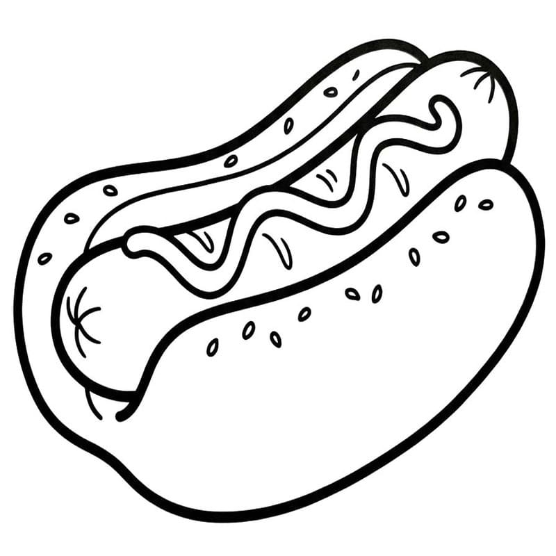 Zeichne Hotdog kostenlos druckbare schlicht