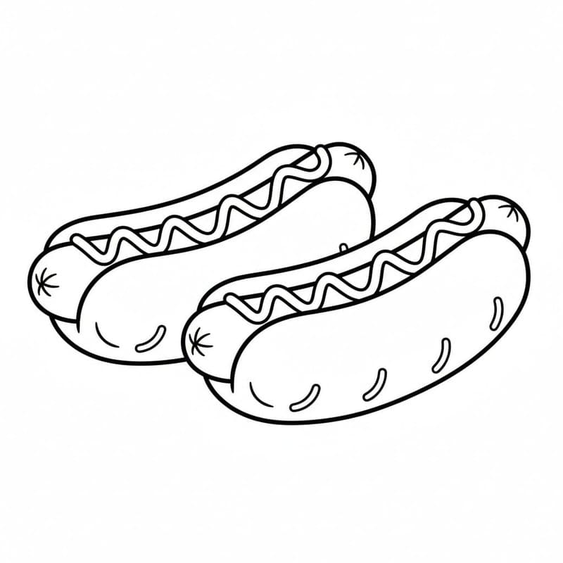 Zeichne Hotdog schlicht
