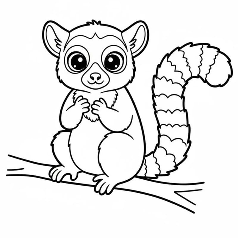 Zeichne Lemur basisch