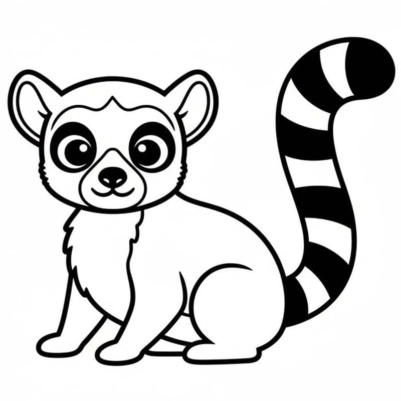 Zeichne Lemur druckbare