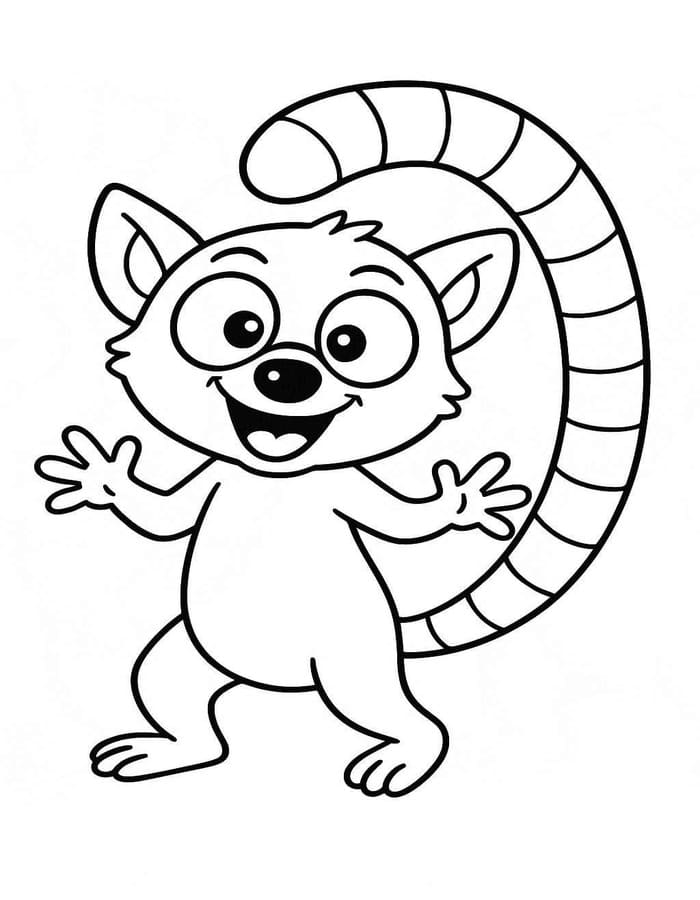 Zeichne Lemur druckbare basisch
