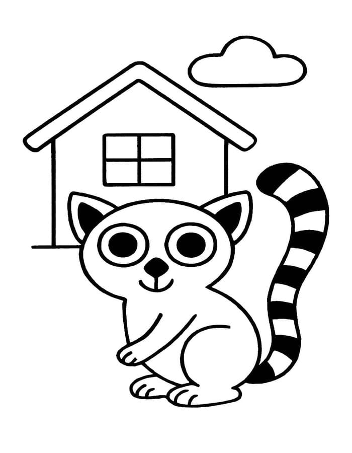 Zeichne Lemur druckbare einfach