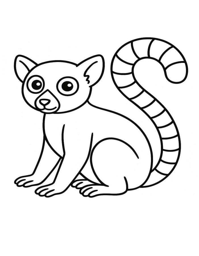 Zeichne Lemur kostenlos basisch