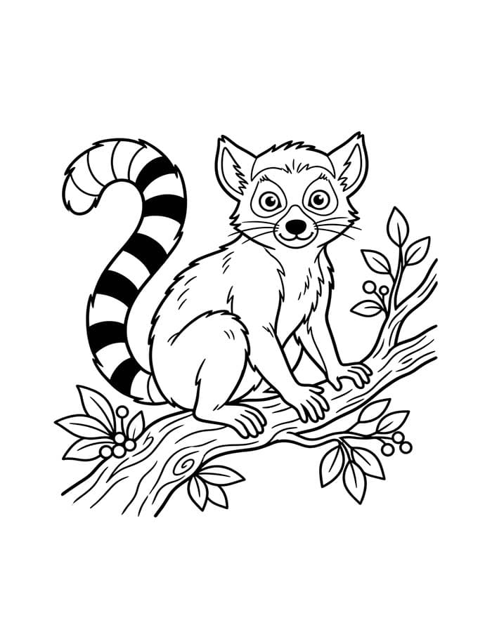 Zeichne Lemur kostenlos druckbare