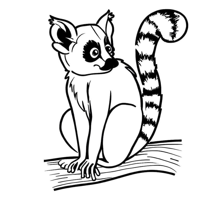 Zeichne Lemur kostenlos druckbare basisch