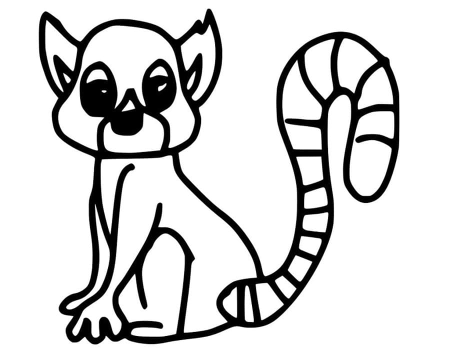 Zeichne Lemur kostenlos druckbare einfach