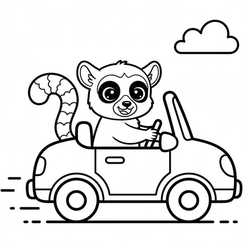 Zeichne Lemur kostenlos für Kinder
