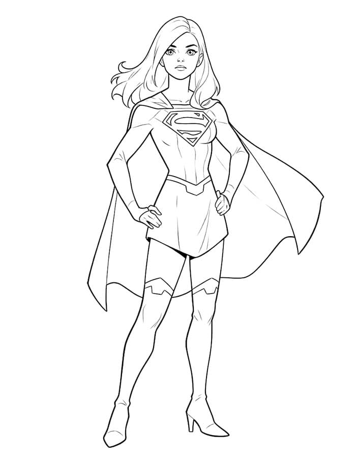 Zeichne Supergirl druckbare