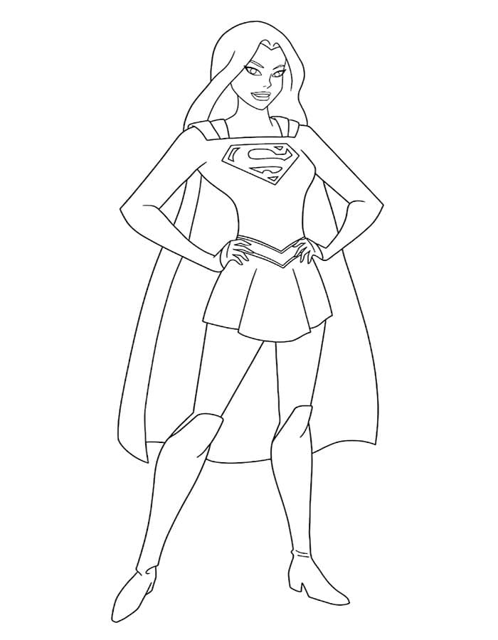 Zeichne Supergirl kostenlos basisch