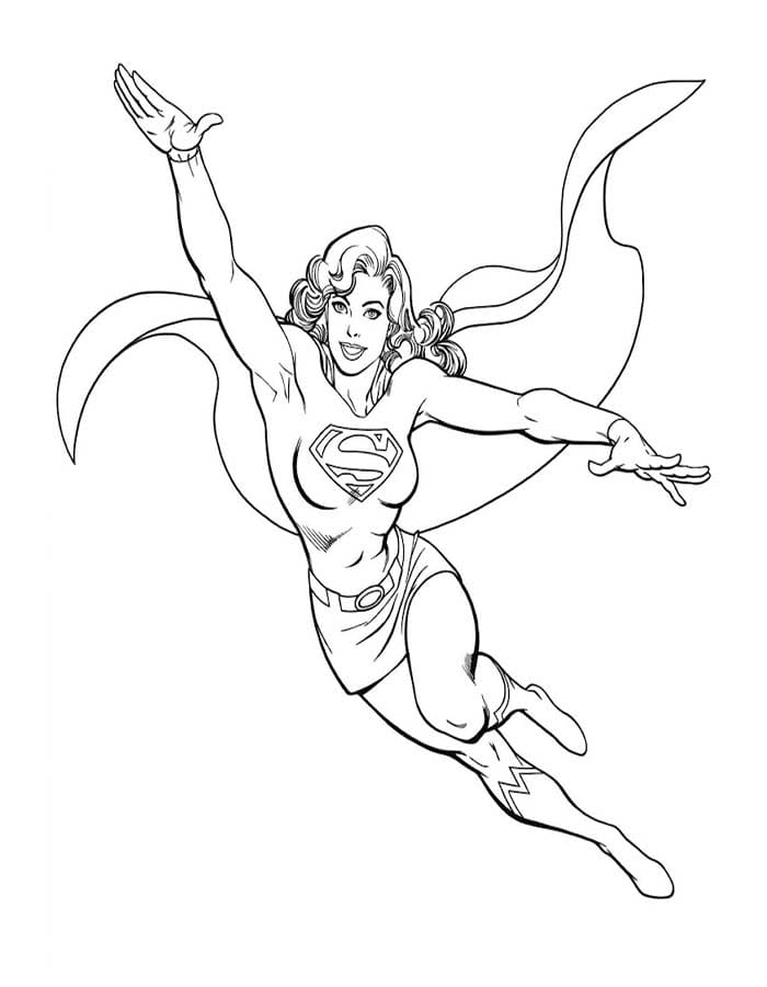 Zeichne Supergirl kostenlos druckbare