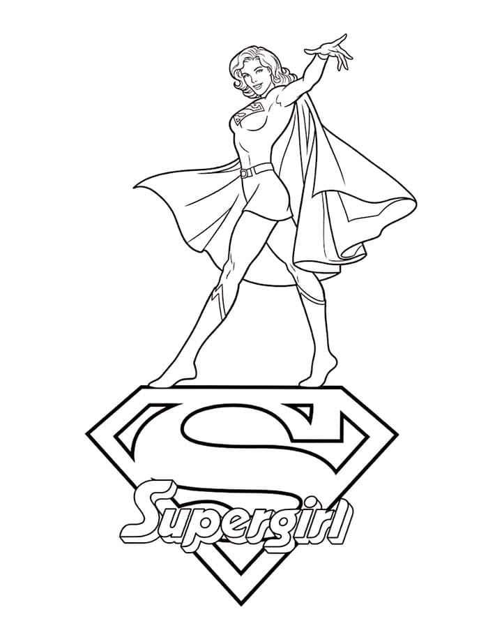 Zeichne Supergirl kostenlos druckbare basisch