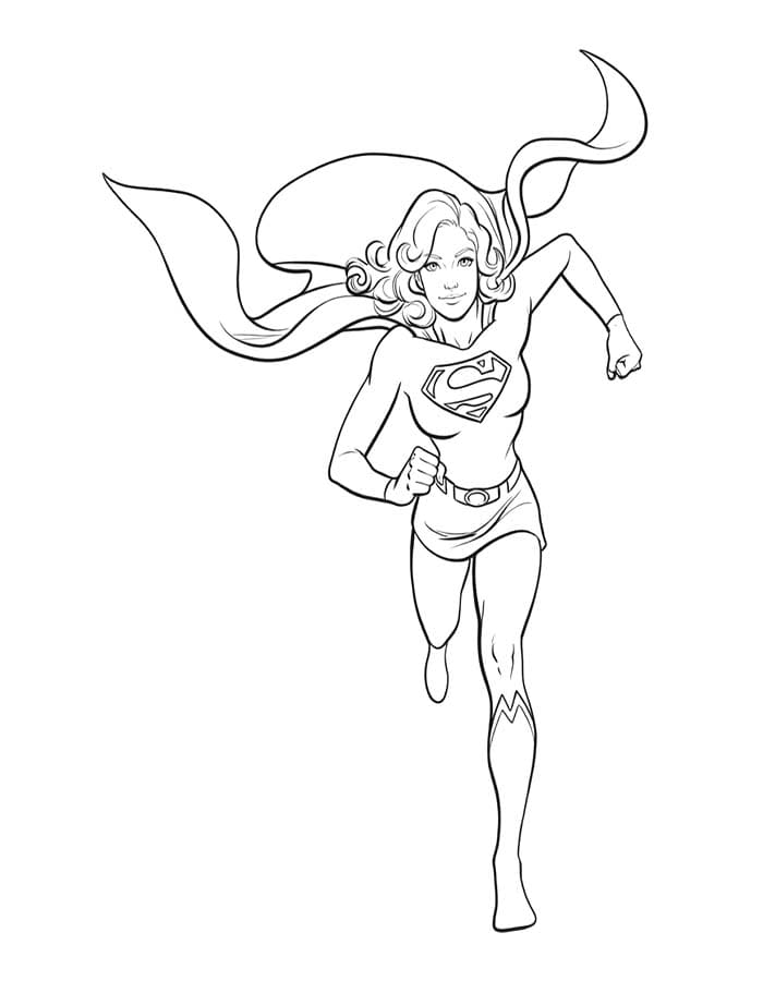 Zeichne Supergirl kostenlos einfach