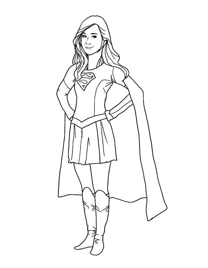 Zeichne Supergirl kostenlos schlicht