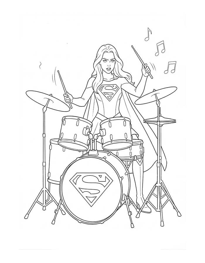 Zeichne Supergirl schlicht