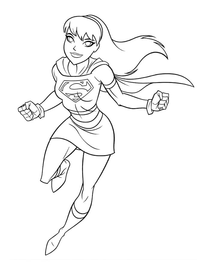 Zeichne Supergirl zum Ausdrucken