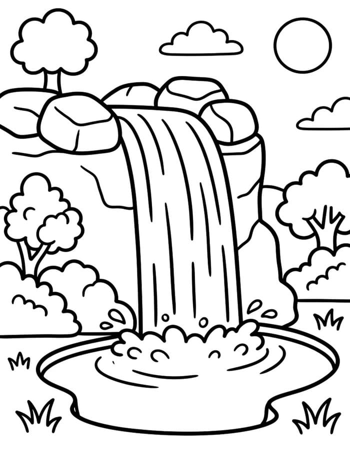 Zeichne Wasserfall