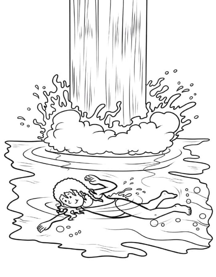 Zeichne Wasserfall druckbare