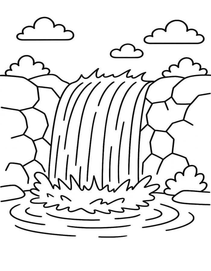 Zeichne Wasserfall druckbare für Kinder